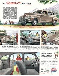 1946 Plymouth Special Deluxe 4 Door Sedan Chrysler Valiant Car Ads Car Brochure