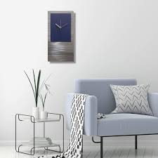 Maybe you would like to learn more about one of these? Large Wall Clock Silver Navy Wall Art Modern Clock Metal Wall Decor Unique Clock Abstract Sculpture Blue Clock By Christopher Henderson Art In The Heart Marketplace
