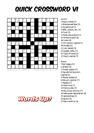 Now you can write in your answer in the space provided. Words Up Quick Crossword Vi