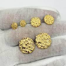 With the new style laser cuts in the nugget earring it shines amazing. Solid 24k Yellow Gold Round Nugget Earrings All Sizes Small Medium Large Jahda Jewelry Company Custom Gold Rings Necklaces Bracelets Earrings Sacramento California