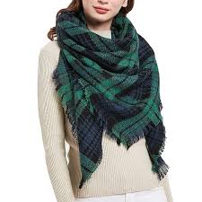 Big square tartan long stripe scarf styles; Accessories Green And Black Plaid Blanket Scarf Poshmark