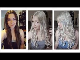 I have naturally dark brown hair and i want to go blonde, im not sure how blonde, i dont want it to turn out orange or anything though. How To Get Blonde Hair To White Blonde Hair Tutorial It Works Part 1 Youtube Dark Hair White Blonde Hair Dark Blonde Hair