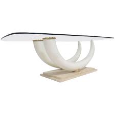 Wakauto elephant tusk statue locomotion elephant tusk simulation ivory wealth lucky sculpture animal collectible figurine for home office decor. Faux Elephant Tusk Coffee Table By Maison Jansen At 1stdibs