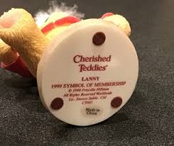 Vintage Cherished Teddies Figurines Lanny Enesco Symbol of Membership  Original Box 1990 Excellent Condition NOW ON SALE