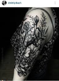 Black And Gray Flower Tattoo Sleeve Black And Gray Bouquet Flowers Tattoo By Dmitriy Tkach Nature Tattoos Nature Tattoo Sleeve Floral Tattoo Sleeve