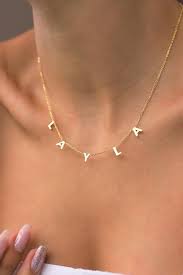 Spaced Letter Necklace Initial Necklace Custom Letter Choker Gold Name Necklace Personalized Gold Letter Necklace Gold Bridesmaid Gift In 2021 Gold Letter Necklace Letter Necklace Initials Initial Necklace