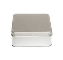 Square Tin with Slip Lid in Silver