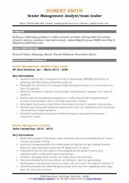 Business analyst training keywords requirements elicitation requirements gathering techniques requirements management requirements engineering. Senior Management Analyst Resume Samples Qwikresume