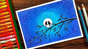 Though one must make sure to use turpentine for thinning when using extra layers of oil pastels in a traditional oil painting. Moonlight Scenery For Beginners With Oil Pastel Step By Step Youtube Oil Pastel Paintings Oil Pastel Oil Pastel Art