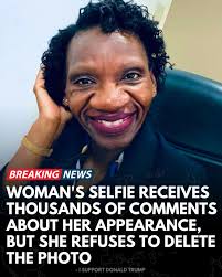 A selfie posted by Naomie Pilula, a 37-year-old lawyer from Zambia, has  ignited a firestorm of online comments, receiving over 530,000  reactions—many of them critical. Despite the flood of negative feedback  about