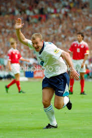 Alan shearer's famous goal celebration, following a strike against portugal in 1998. Euro 1996 Print Football Posters Alan Shearer