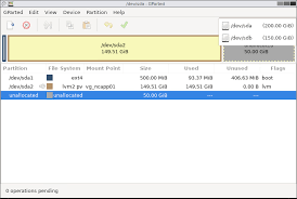 LVM with GParted to increase disk space – 傻瓜的日記