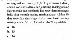 Jun 17, 2021 · itulah beberapa contoh soal kombinasi beserta jawaban dan pembahasannya yang sudah kami kumpulkan untuk anda. 50 Soal Dan Pembahasan Matematika Dasar Sma Statistika Data Tunggal Defantri Com