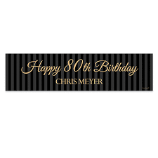 Personalized Birthday Banners For Adults Personalized Birthday 80th Regal Stripes 5 Ft Banner In 2020 Personalized Birthday Personalized Birthday Banners Banner