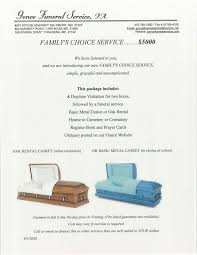 Price List Gonce Funeral Service Baltimore Md Funeral Home And Cremation