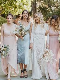 Dusty Blue Pink Bridesmaid Dresses For Whimsical Outdoor Wedding At A Private Reside Whimsical Bridesmaids Dresses Pink Bridesmaid Dresses Bridesmaid Dresses