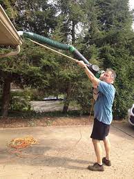 Leaf Vacuum Extension Using A Leaf Blower Cleaning Gutters Diy Leaves Blowers