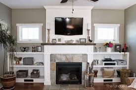 The Unique Nest Shiplap Fireplace With Built Ins Fireplace Built Ins Rustic Living Room Design Living Room With Fireplace