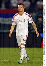 Taulant xhaka (albanien) trifft mit dem rechten fuß aus der distanz unten links. Taulant Xhaka Albania Fotos Imago Images Albanien Fotos Stockfoto