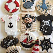 A Pirates Life 39 S For Me Pirate Baby Shower Themed Cookies Baby Shower Cookies Baby Boy Cookies Baby Shower