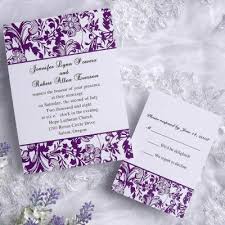 Classic Damask Purple And White Wedding Invitations Ewi031 Purple Wedding Invitations Wedding Reception Invitations Cheap Wedding Invitations