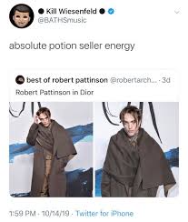 3/6/9pcs robert pattinson meme sticker 3x1.3in. Twitter Nerds Out Roasting Robert Pattinson S Dior Potion Seller Look Memebase Funny Memes