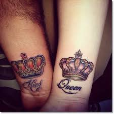 Colourful king & queen crown tattoos. 25 Awesome Queen Crown Tattoos