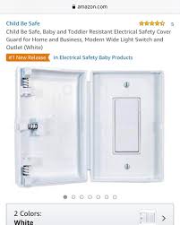 Child Be Safe S Modern Outlet And Switch Cover Is The 1 New Release In Electrical Baby Safety Products On Amazon C In 2020 Safety Cover Electrical Safety Light Switch