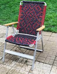 Vintage Macrame Folding Lawn Patio Chair Wood Arms Etsy Wood Patio Chairs Patio Chairs Wood Chair