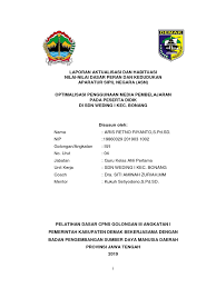 Penulisan laporan ini dilakukan dalam rangka memenuhi salah satu kegiatan pelatihan dasar calon pegawai negeri sipil kementerian agraria dan tata ruang/ . Laporan Fix Aktualisasi Aris Retno Riyanto 04 19860329 201903 1 002 Dikonversi