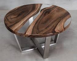 Round Resin Coffee Table Made Oak Slabs River Coffee Table Live Edge End Table Resin Table Live Edge Coffee Table Wood Resin Table
