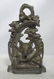 Antique J Z H Fox Hunt Cast Iron Door Stop Doorstop Union Manufacturing Co Yqz Iron Doors Door Stop Antiques