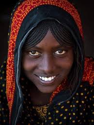Ethiopian beauty Afar girl wearing traditional attire.