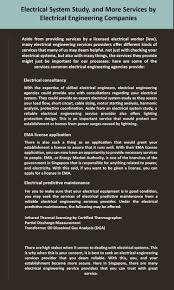Electrical System Study And More Services By Electrical Engineering Companies Electrical Workers Engineering Companies Engineering