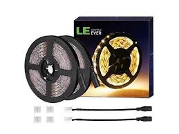 Le 12v Led Strip Light Flexible Smd 2835 300 Leds 16 4ft Tape Light For Home Kitchen Party Christmas And More Nonwaterproof Warm White Pack Of 2 Newegg Com