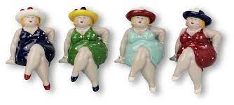 Garten froschfigur kantenhocker micro landschaft dekor figuren mit farbe. Kantenhocker Dame Mit Hut Rubensmodell Mollige Lustige Frauen