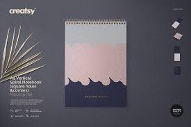 A4 Vertical Spiral Notebook Mockup Mockup Free Psd Creative Market Graphic Design