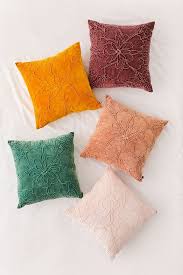 Jaya Floral Embroidered Velvet Throw Pillow Colorful Throw Pillows Throw Pillows Velvet Throw Pillows