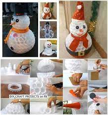 Pour faire votre bonhomme de neige il vous faudra : Bonhomme De Neige En Verre Plastique Loisirs Creatifs De Noel Idee Deco Noel Deco Noel