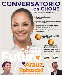 INVITACIÓN Conversatorio con la Arq. Pierina Correa Candidata a la Asamblea  Nacional Fecha: sábado 3 de octubre 2020 Hora: 17h30