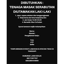 Bumn yang berkedudukan di malang dan memiliki wilayah kerja mencangkup lima wilayah sungai di indonesia, yakni perusahaan umum jasa tirta i kebetulan sedang membuka. Lowongan Kerja Tenaga Masak Serabutan Di Solo Info Loker Solo