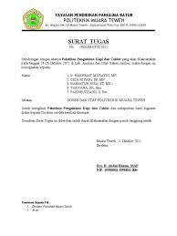 Surat tugas dapat dikelompokkan menjadi beberapa jenis berdasarkan tugas maupun instansi yang menerbitkan. Contoh Surat Tugas