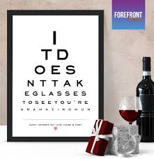 Personalised Eye Chart Print Ideal Birthday Anniversary Gift