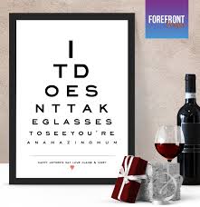 personalised eye chart print ideal birthday anniversary gift