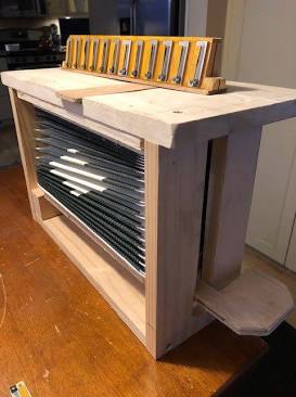 Accordion tuning bellows table setup