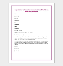 Application for bonafide certificate samples for working professionals & students; Request Letter To Principal For Transfer Certificate Marksheet