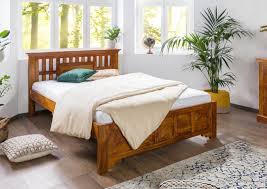 Edler stuhl casa vintage braun kolonialstil massivholzbeine. Bett Bettgestell Oxford Honig Akazie 200x140x90 Cm Kolonialstil