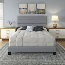 Order drive up · order pickup · save with target circle™ Premier Syracuse Upholstered Faux Leather Tri Panel Channel Headboard Platform Bed Frame Queen Gray Foundation Or Box Spring Not Required Walmart Com Walmart Com