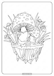 Don't be shy, get in touch. Printable Mushrooms Adult Coloring Page 02