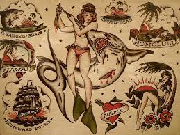 Old School Tattoo Flash By Sailor Jerry Hawaii Museum Of Art Sailor Jerry Tattoos Sailor Jerry Tattoo Flash Sailor Jerry